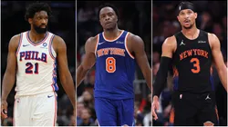 Joel Embiid, Og Anunoby and Josh Hart in 2026