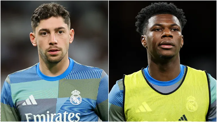 Federico Valverde and Aurelien Tchouameni of Real Madrid.