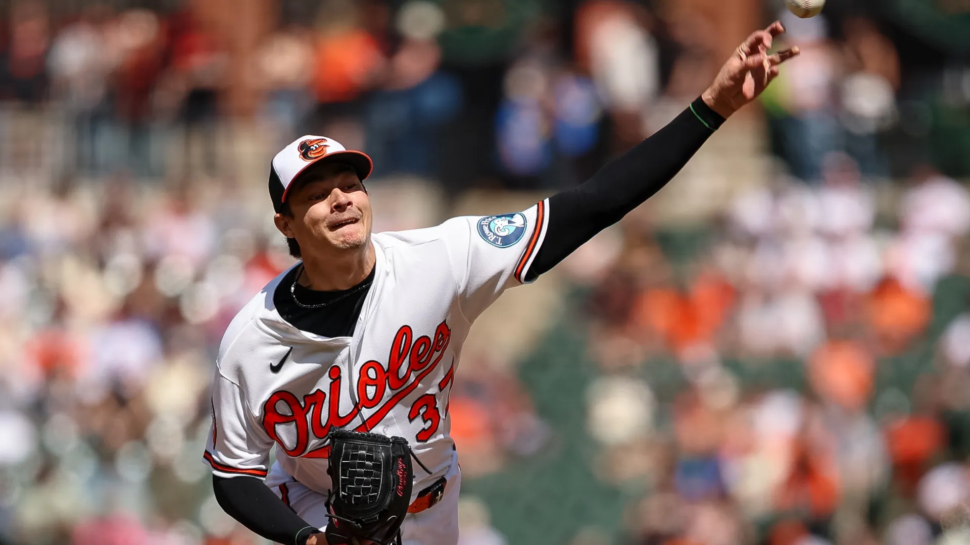 Cade Povich exits early vs Marlins. Scott Taetsch/Getty Images