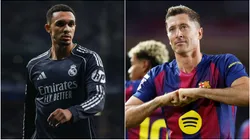 Trent Alexander-Arnold of Real Madrid and Robert Lewandowski of FC Barcelona