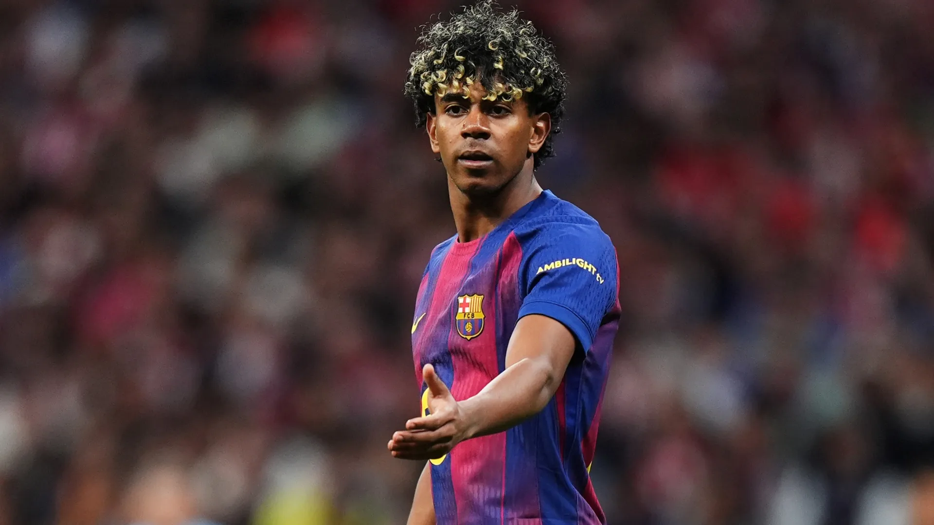 Lamine Yamal during the UEFA Champions League 2025/26 Quarter-Final Second Leg match (Source: Angel Martinez/Getty Images)