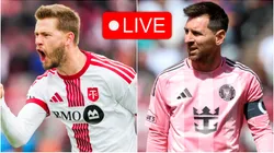 Walker Zimmerman of Toronto FC and Lionel Messi of Inter Miami.