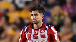MONTERREY, MEXICO - MAY 02: Ricardo Marín of Chivas celebrates after scoring the team's first goal during the quarterfinals first leg match between Tigres UANL and Chivas as part of the Torneo Clausura 2026 Liga MX at Universitario Stadium on May 02, 2026 in Monterrey, Mexico. (Photo by Azael Rodriguez/Getty Images)