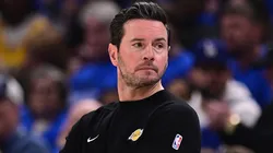 JJ Redick of the Los Angeles Lakers looks on.