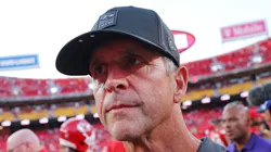 John Harbaugh at Arrowhead Stadium in Kansas City, Missouri.