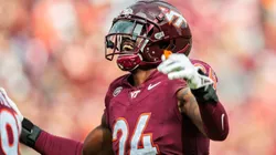 Jaden Keller #24 of the Virginia Tech Hokies