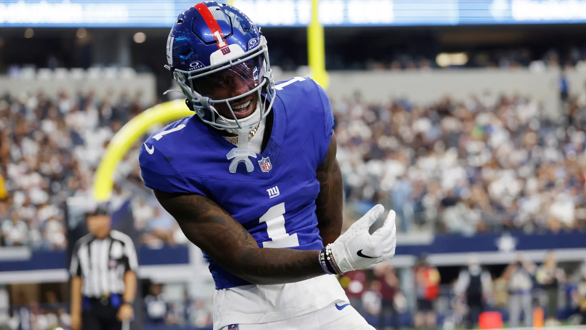 Malik Nabers #1 of the New York Giants