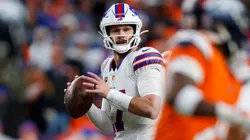 Josh Allen #17 of the Buffalo Bills looks to pass against the Denver Broncos