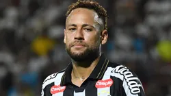 Neymar of Santos looks on.
