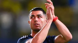 Cristiano Ronaldo of Al Nassr applauds the fans.