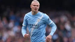 Erling Haaland during the Premier League match between Manchester City and Brentford