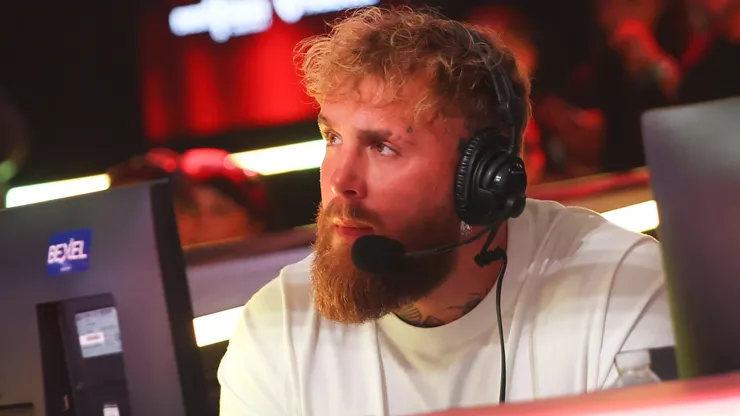 Jake Paul watches the action at the Infosys Theater.