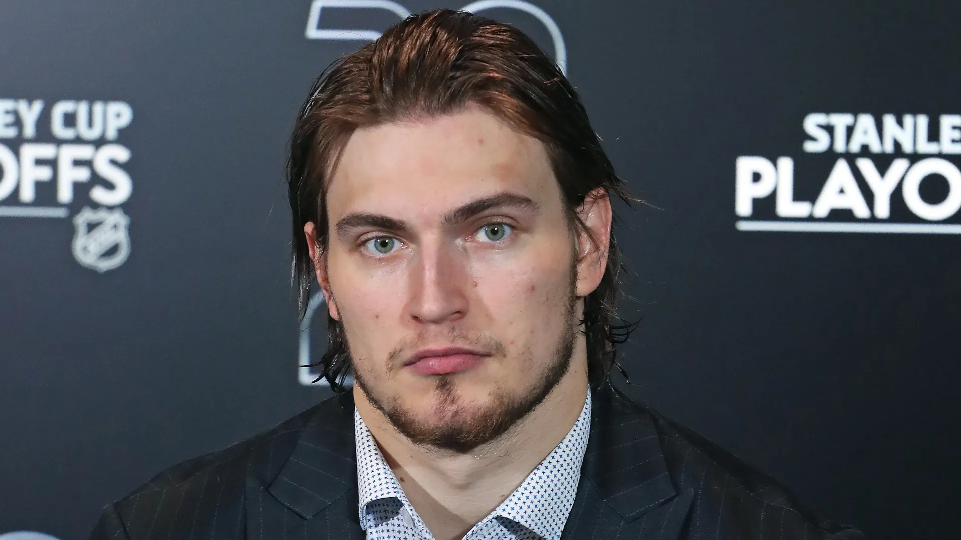 Matthew Knies in a press conference.