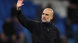 Man City manager Pep Guardiola waves to the crowd after the Premier League match