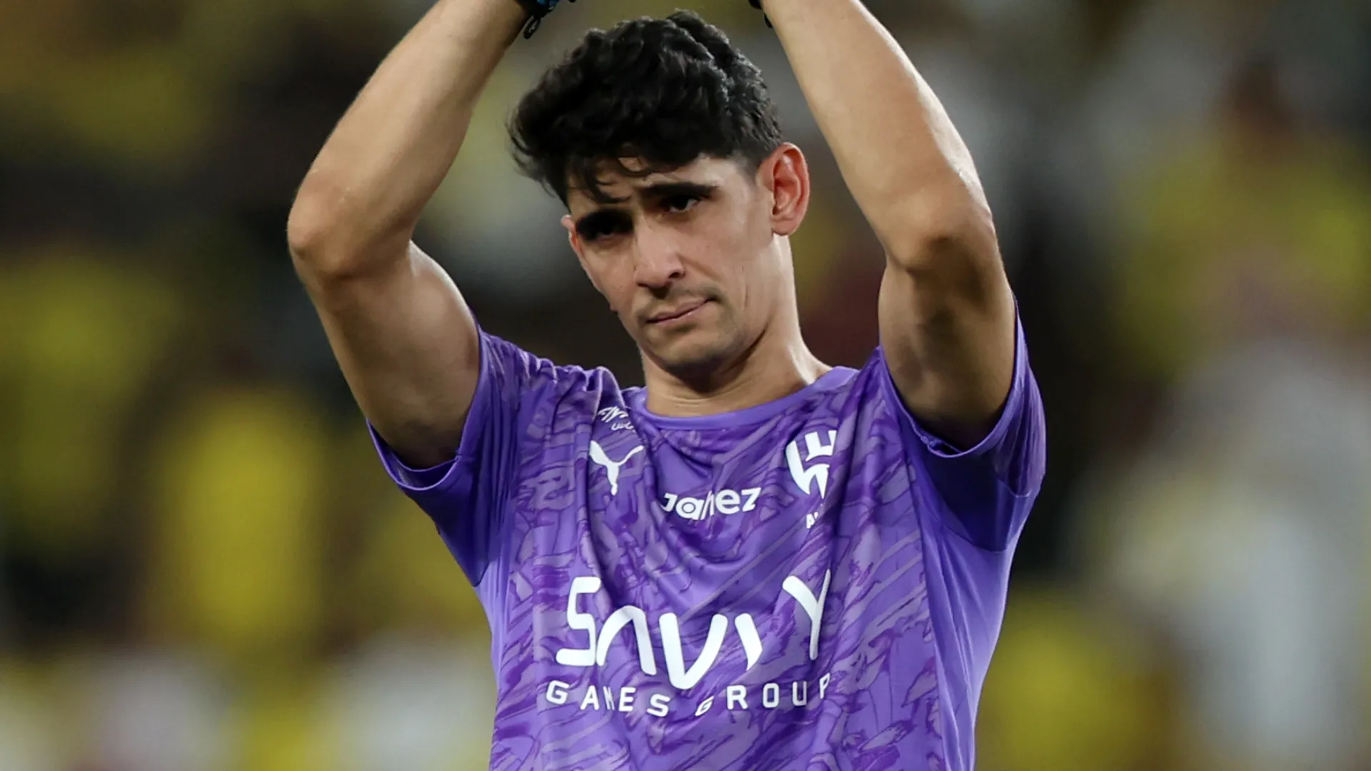 Yassine Bounou of Al Hilal applauds the fans following the Saudi Pro League match (Source: Yasser Bakhsh/Getty Images)