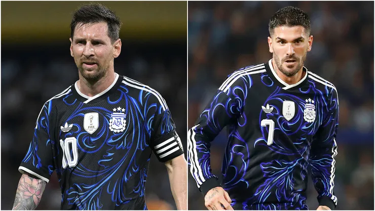 Lionel Messi and Rodrigo De Paul of Argentina.
