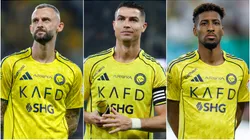 Marcelo Brozovic, Cristiano Ronaldo and Kingsley Coman of Al Nassr.