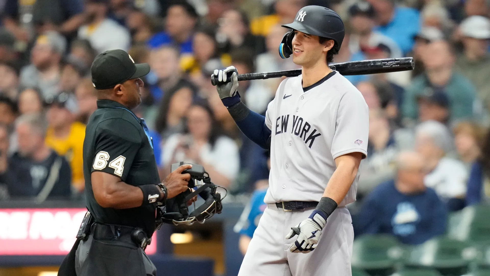 Spencer Jones #78 of the Yankees steps to the plate in his first major league at bat. John Fisher/Getty Images