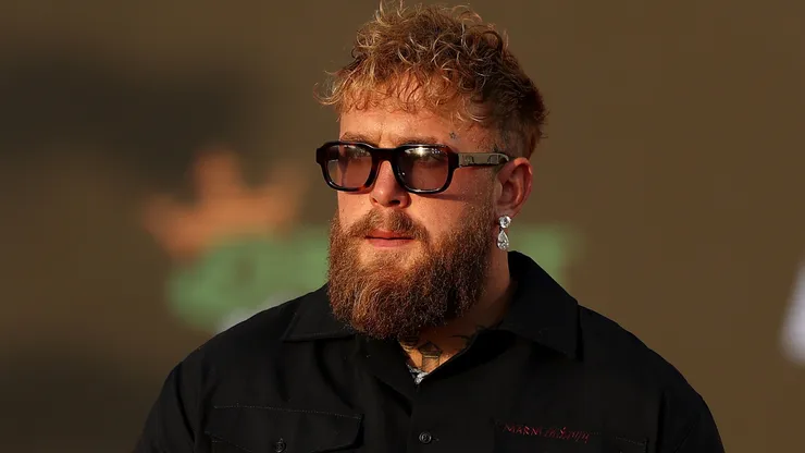 Jake Paul looks on during the Weigh-In for Netflix's Ronda Rousey vs. Gina Carano.