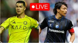 Cristiano Ronaldo of Al Nassr and Shinnosuke Nakatani of Gamba Osaka.
