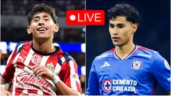 Santiago Sandoval of Chivas and Angel Marquez of Cruz Azul.