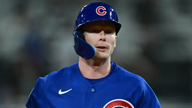 Pete Crow-Armstrong #4 of the Chicago Cubs rounds the bases.