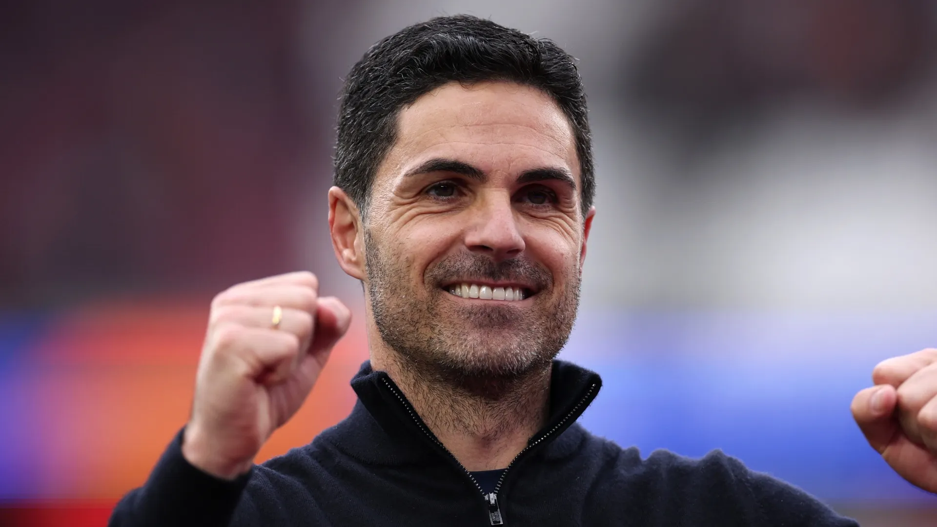 Mikel Arteta celebrating