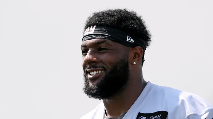 Kayvon Thibodeaux of the New York Giants during training camp.