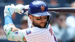 Bo Bichette #19 of the Mets bats against the Tigers.