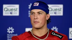 Jaxson Dart of the New York Giants after practice.