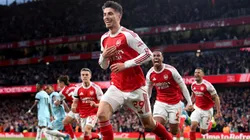 Kai Havertz of Arsenal celebrates scoring his team's first goal during the Premier League match