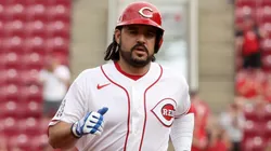 Eugenio Suarez #28 of the Reds runs the bases.