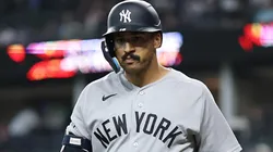 Trent Grisham #12 of the Yankees walks to the dugout.