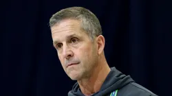 John Harbaugh at the Indiana Convention Center.
