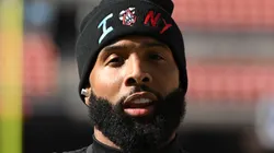 Odell Beckham Jr. warming up in Cleveland, Ohio.