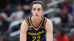 Caitlin Clark #22 of the Indiana Fever against the Seattle Storm