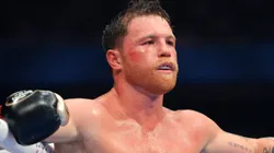 Canelo Alvarez and Christian Mbilli faced off ahead of their September title fight in Riyadh.