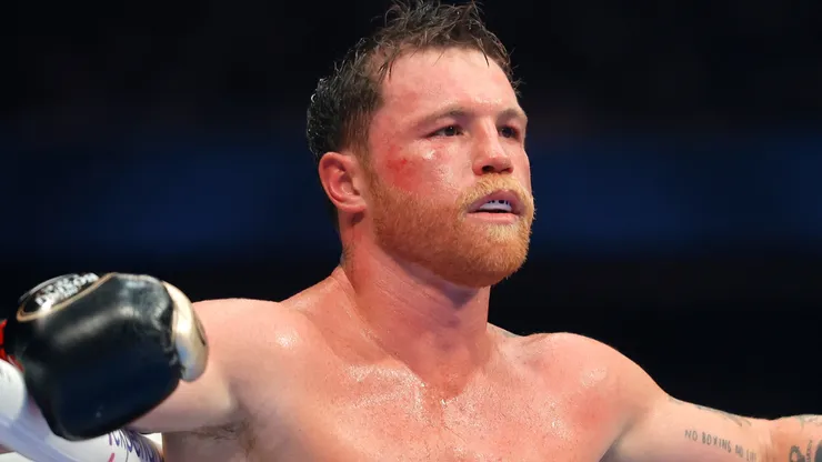 Canelo Alvarez and Christian Mbilli faced off ahead of their September title fight in Riyadh.