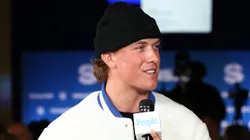 Jaxson Dart visits SiriusXM on Radio Row.