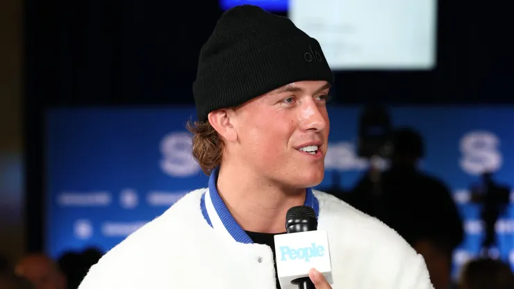 Jaxson Dart visits SiriusXM on Radio Row.
