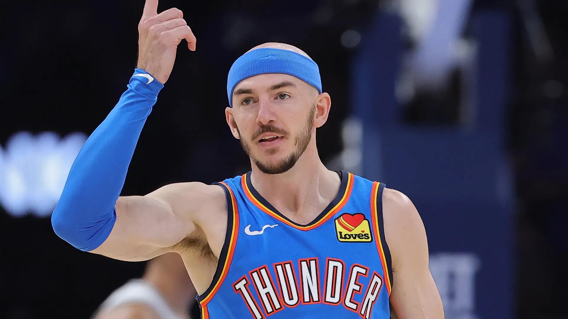 Alex Caruso #9 of the Oklahoma City Thunder.