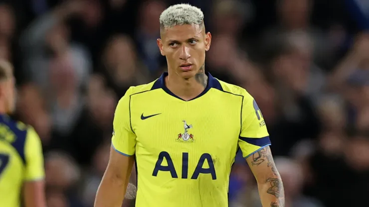 Richarlison of Tottenham Hotspur looks dejected.