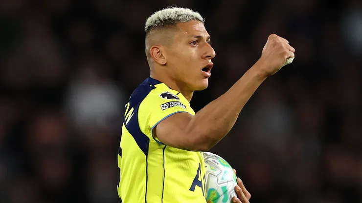 Richarlison of Tottenham Hotspur celebrates.