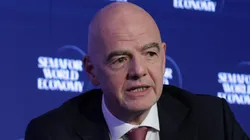 FIFA President Gianni Infantino speaks.