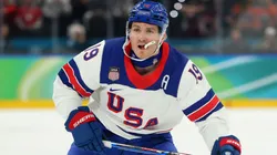 Matthew Tkachuk #19 of Team United States during the the Milano Cortina 2026 Winter Olympic games