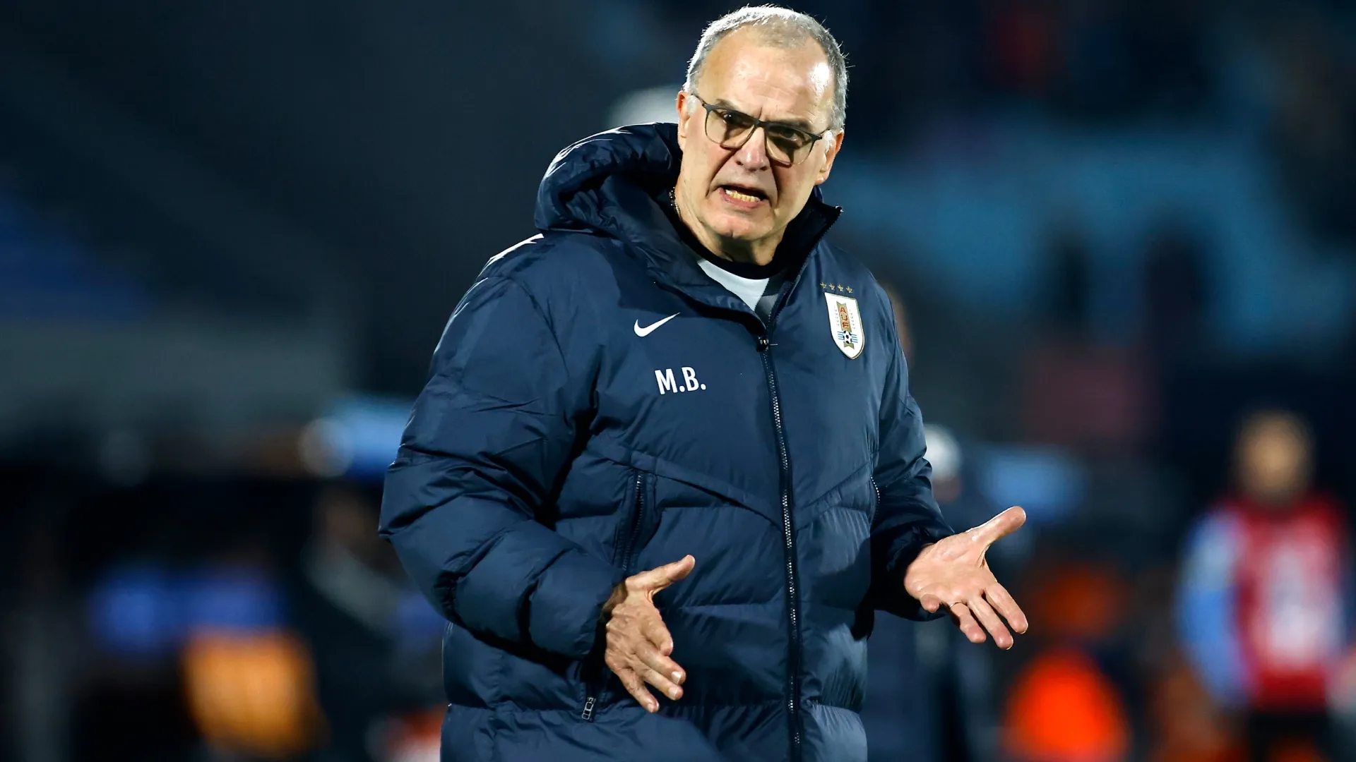 Marcelo Bielsa, Head Coach of Uruguay reacts during the South American FIFA World Cup 2026 Qualifier match (Source: Ernesto Ryan/Getty Images)