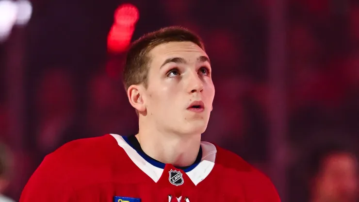Lane Hutson of the Montreal Canadiens at Bell Centre.