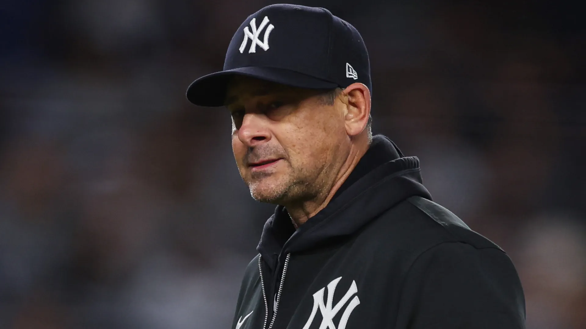 Aaron Boone looks on