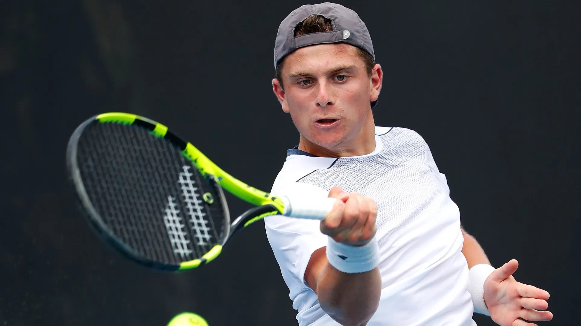 Clement Tabur during the Australian Open 2018 Junior Championships (Source: Scott Barbour/Getty Images)