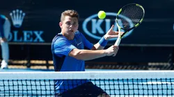 Clement Tabur competes during the Australian Open 2018 Junior Championships
